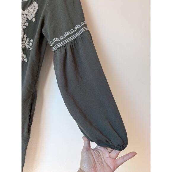 Hot & Delicious Women's Tunic Dress Embroidered Bohemian Green Size Medium - Picture 4 of 8